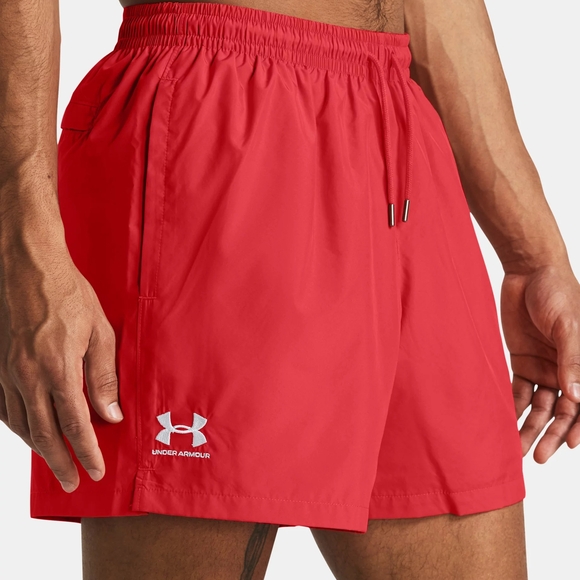 NWT Under Armour Men's Essential Icon Volley Red Loose Athletic Beach Shorts | S - Picture 6 of 10